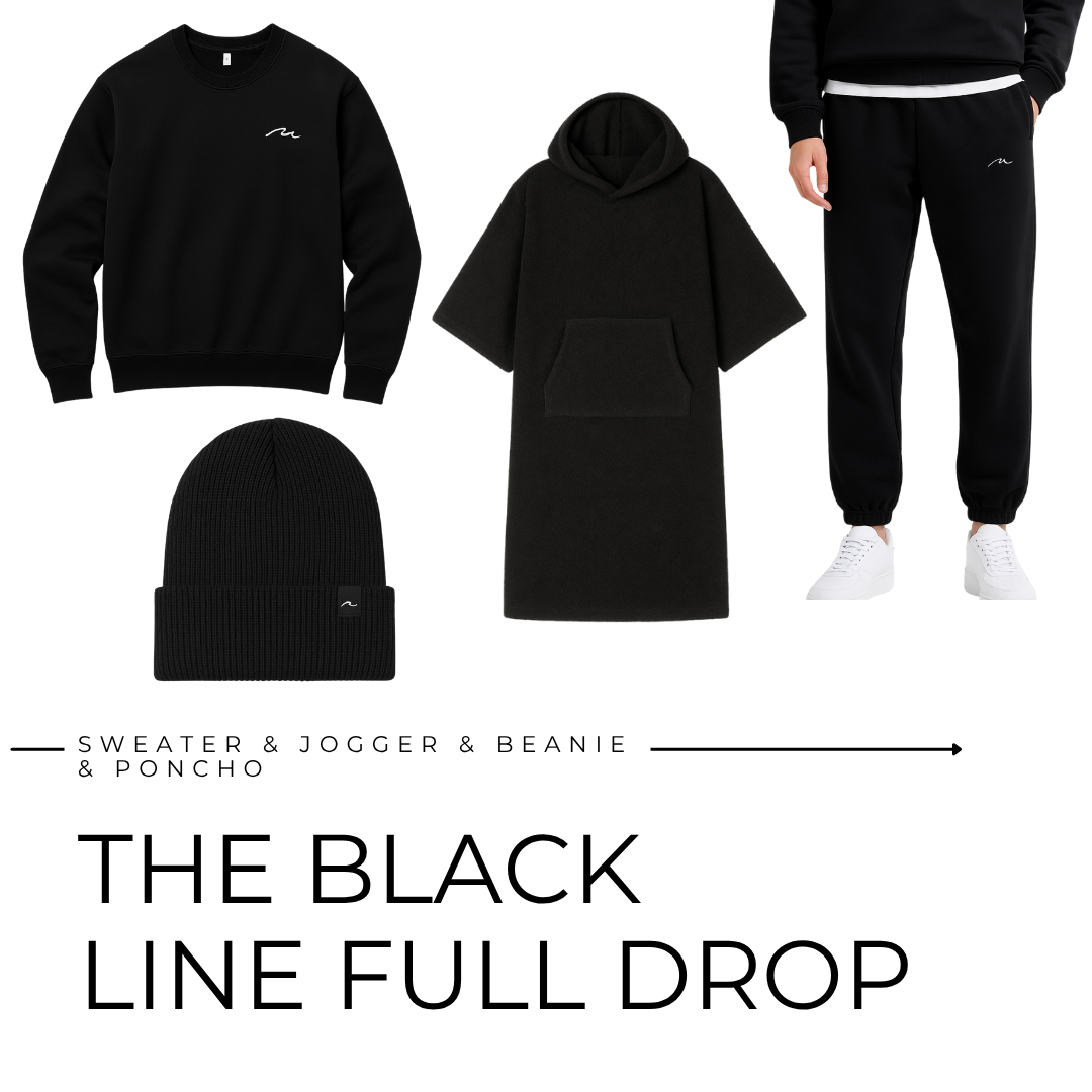 THE BLACK LINE FULL DROP - Sweater + Jogger + Beanie + Poncho